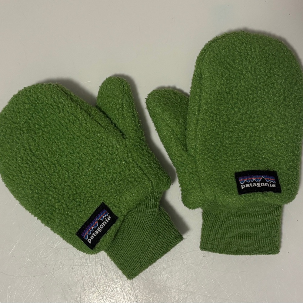 Patagonia Kids Cozy Green Mittens
